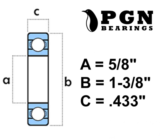 99502H NR Snap Ring Sealed Bearing - 5/8"x1-3/8"x.433"
