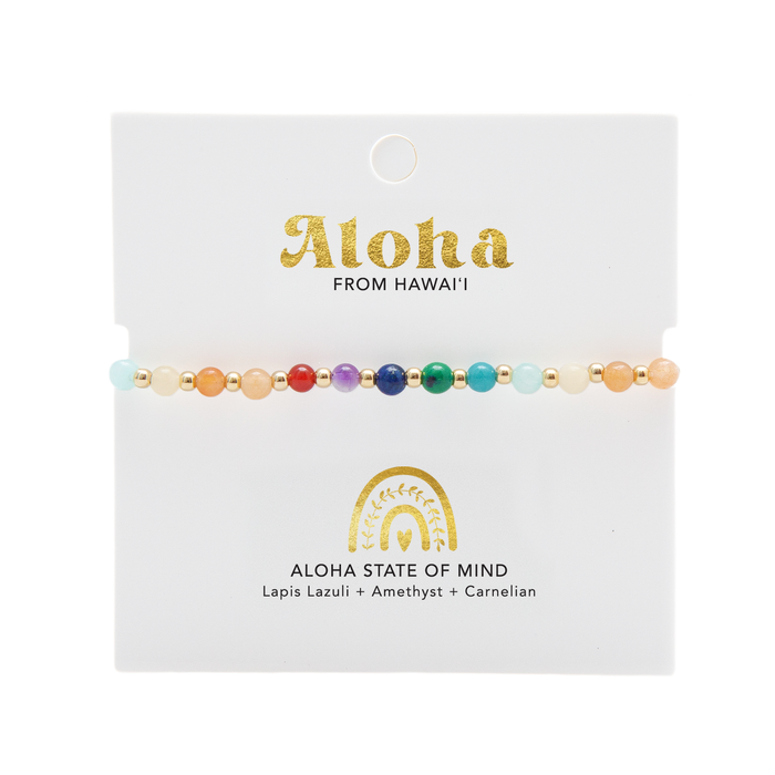 Aloha State of Mind 4mm Healing Bracelet, on branded card