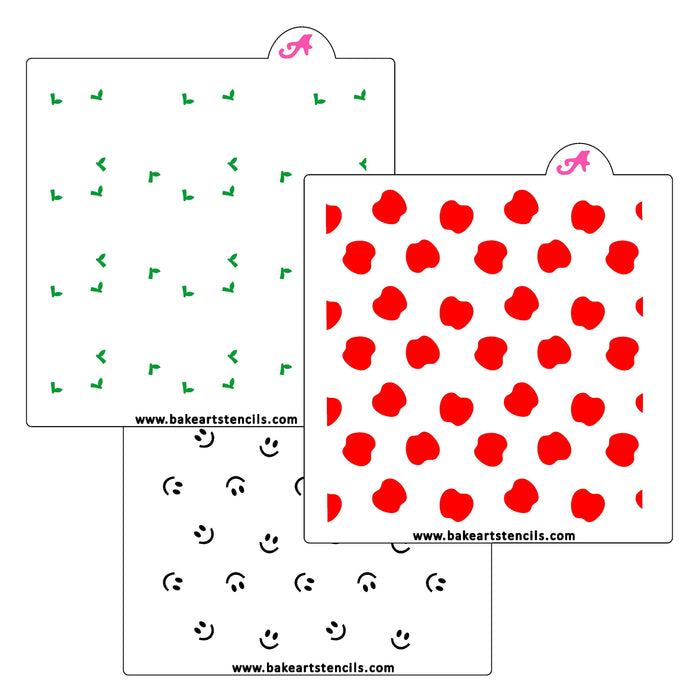 Apple Pattern Stencil Set bakeartstencil