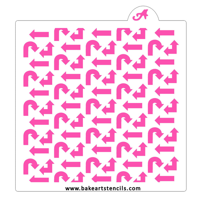 Arrows and Directions Pattern Stencil bakeartstencil