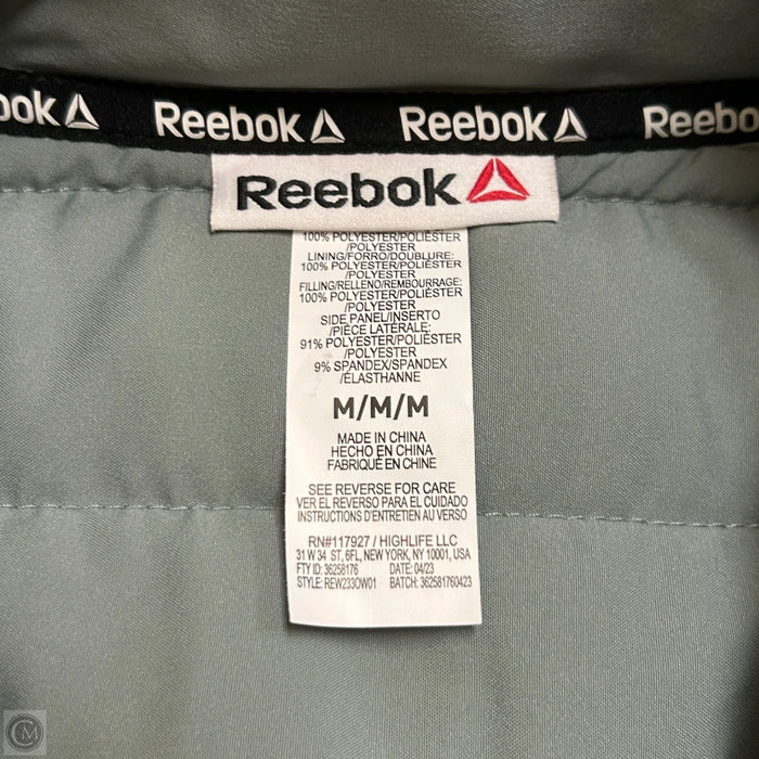 Athletic Jacket By Reebok In Teal, Size: M