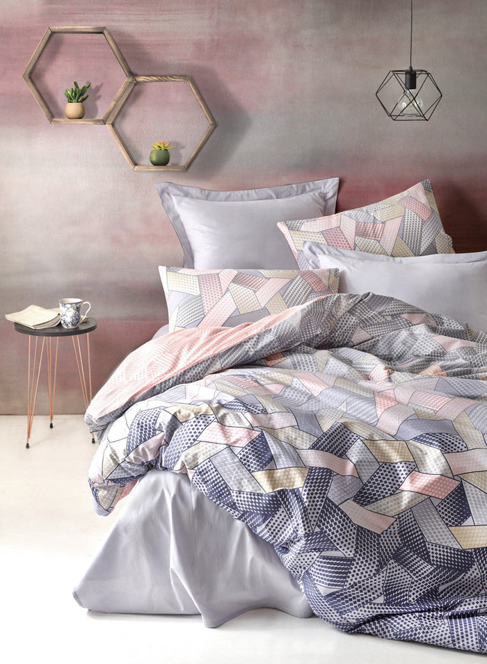 Blush in Gray Duvet Cover Set | Gray