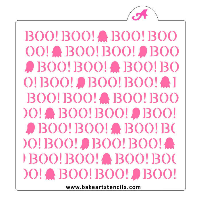 Boo Ghosts Pattern Cookie Stencil bakeartstencil