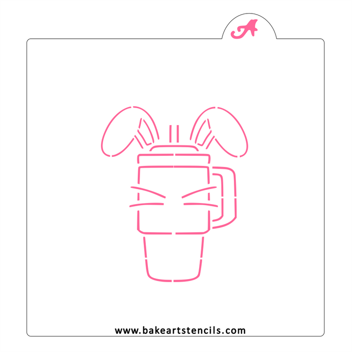 Bunny Big Cup PYO Stencil bakeartstencil