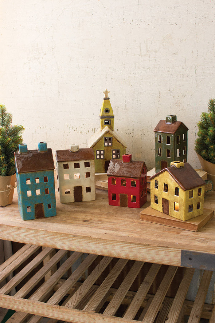 Ceramic Village Luminary - Green House