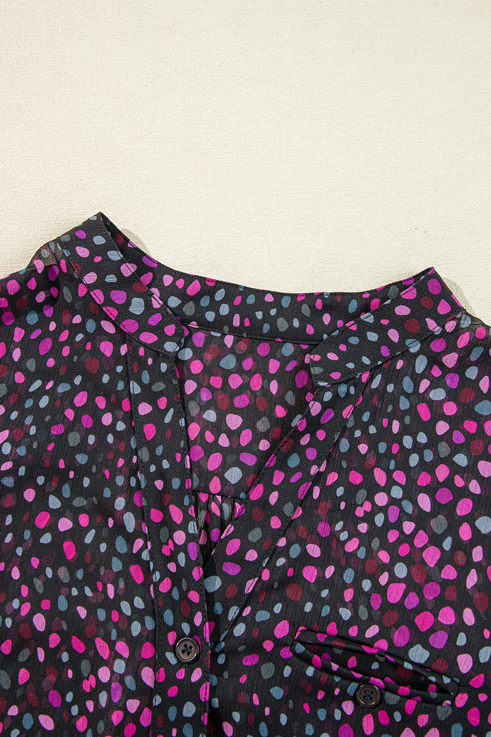 Chemise décontractée boutonnée imprimée à pois *-A WOMAN WE LOVE