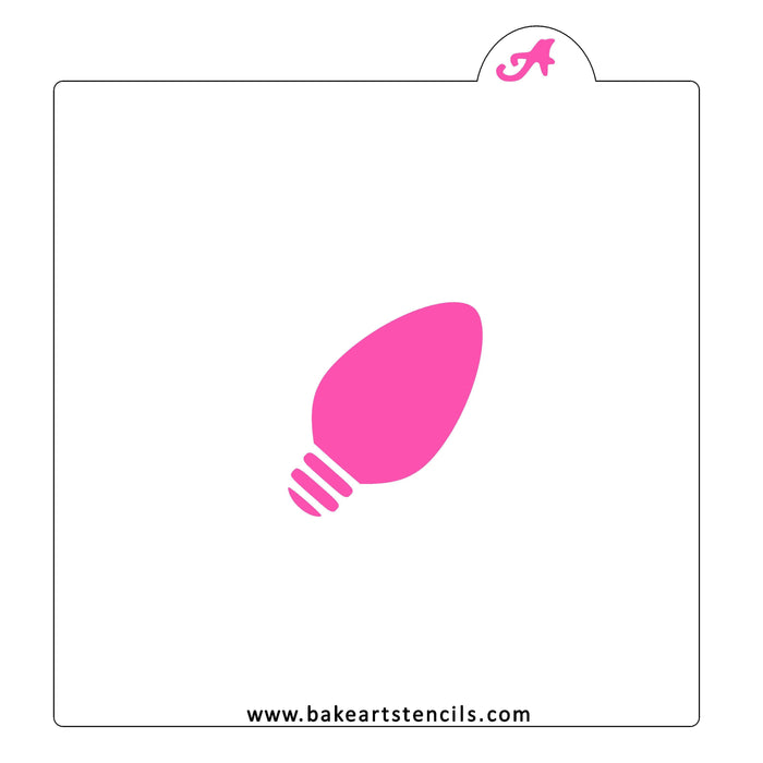 Christmas Light Bulb Cookie Stencil bakeartstencil