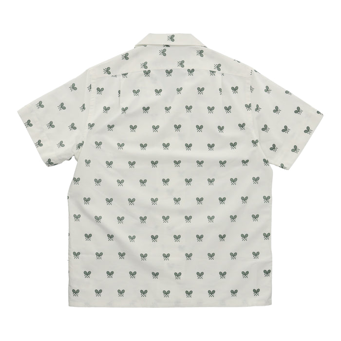 Classic Fit Racquet-Print Oxford Shirt White