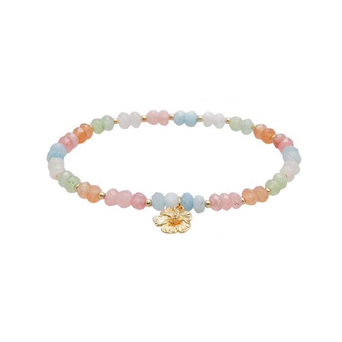 "Create Your Own Paradise" Mantra Bracelet, flat lay pastel beads