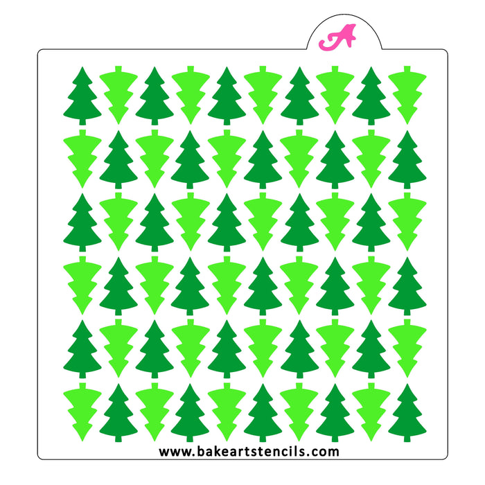 Crisscross Trees Pattern Cookie Stencil bakeartstencil