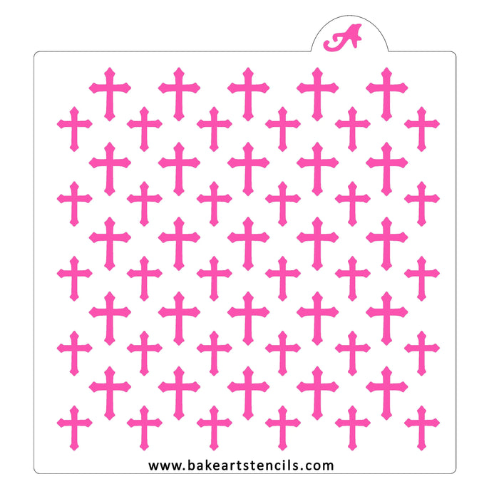 Crosses Pattern Cake Stencil bakeartstencil