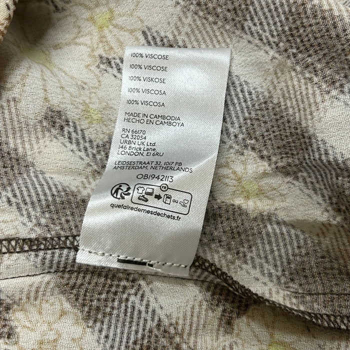 Dress Casual Midi By Urban Outfitters In Brown & Cream, Size: Xl