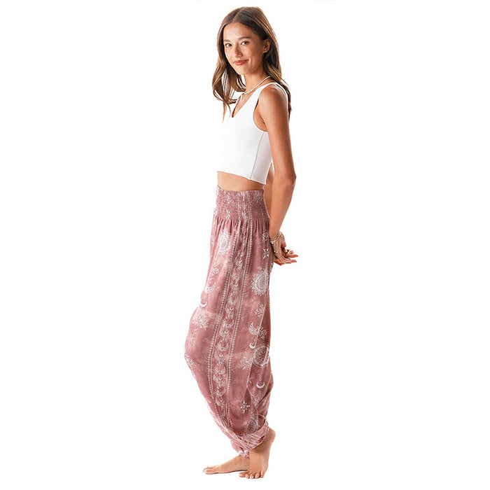 Dusty Rose Lotus Moon Harem Pants, side