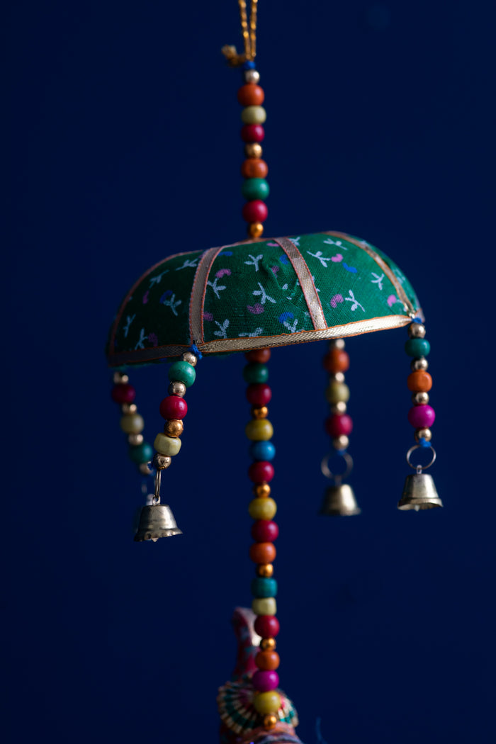 Elephant mobile in green