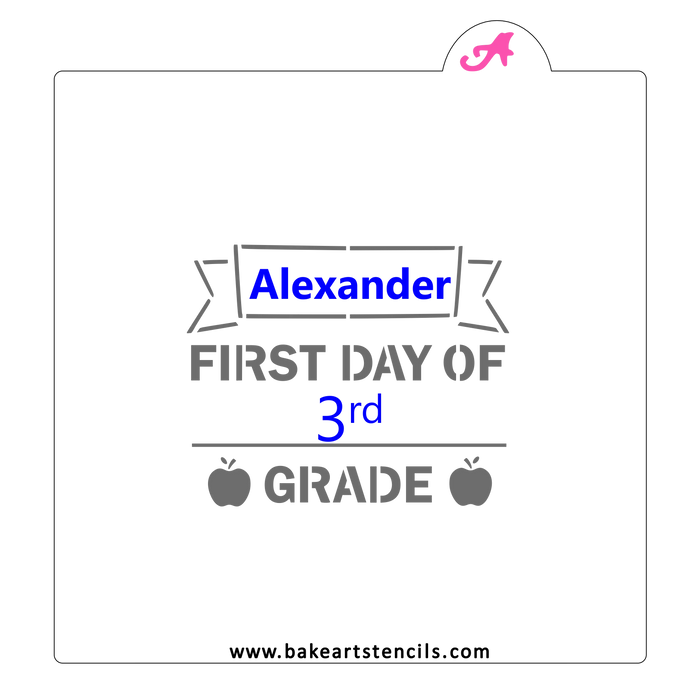 First Day of School Cookie Stencil bakeartstencil