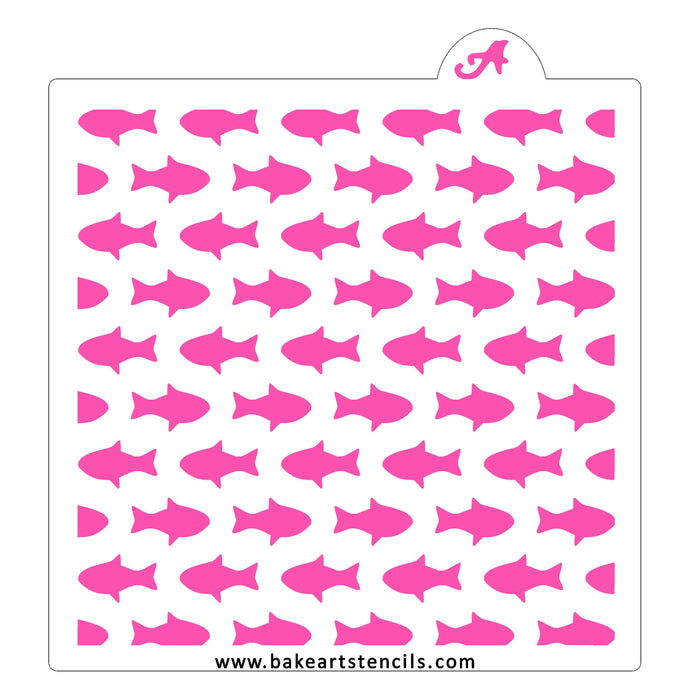 Fish Pattern Cookie Stencil bakeartstencil