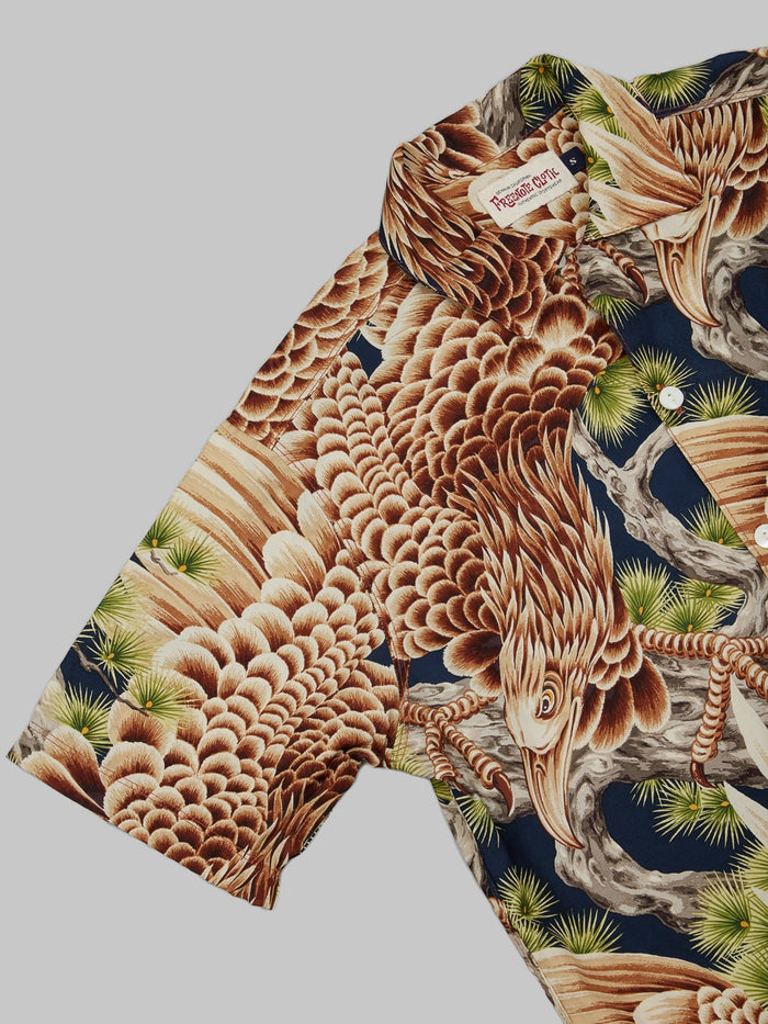 Freenote Cloth Hawaiian Navy Hawk Shirt raw