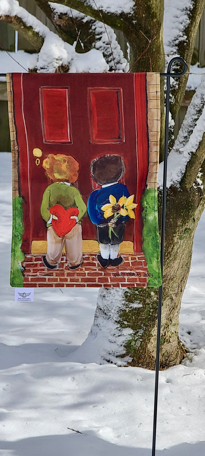 Garden Flags - Knock Knock!