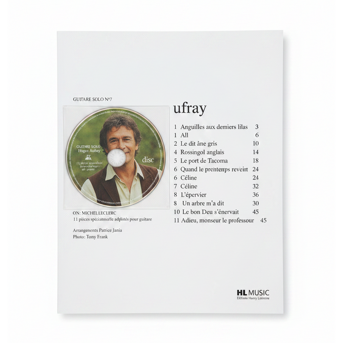 CD Guitare Solo Hugues Aufray 11 pièces pour guitare arrangements