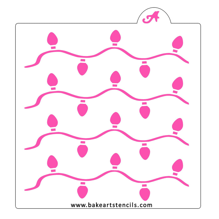 Holiday Lights Pattern Stencil bakeartstencil