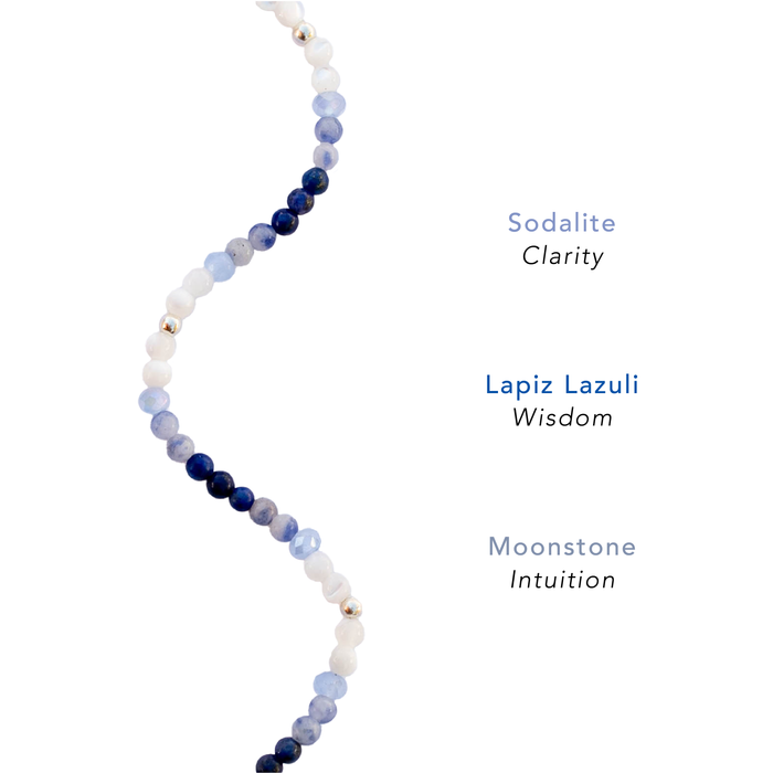 Intuition & Wisdom 2mm Layered Healing Bracelet, bead detail