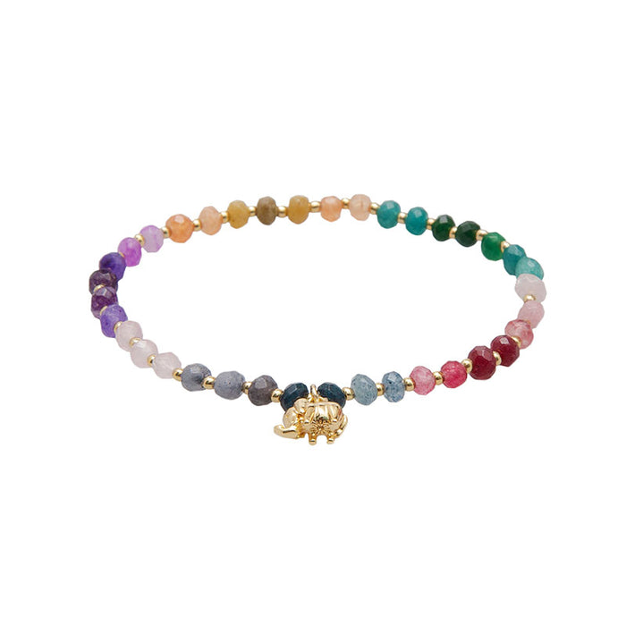 "It Takes a Village" Mantra Bracelet, flat lay elephant charm