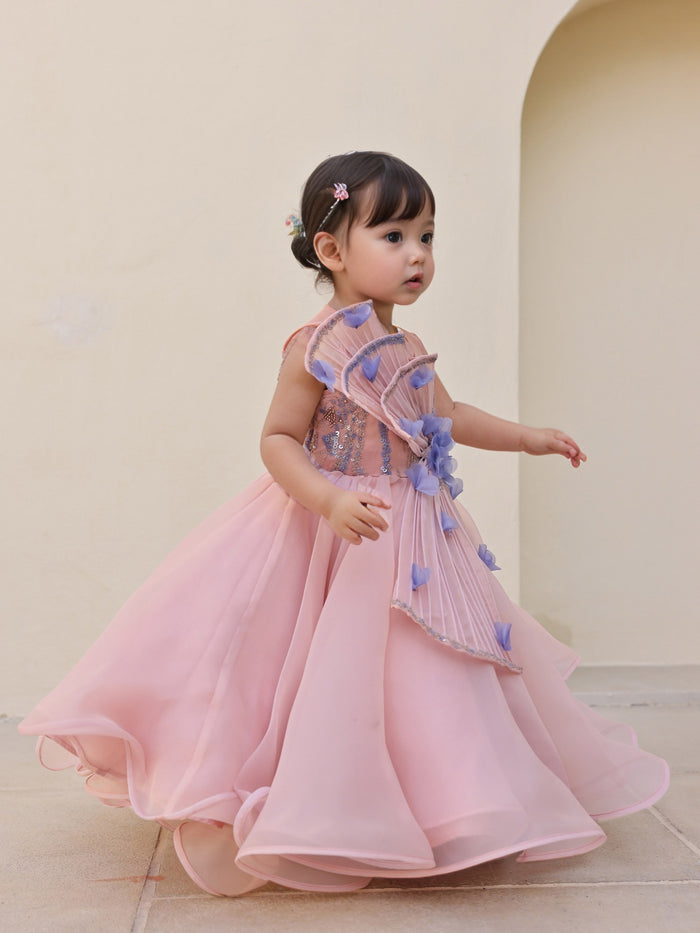 Pink designer gown for kids special occasions