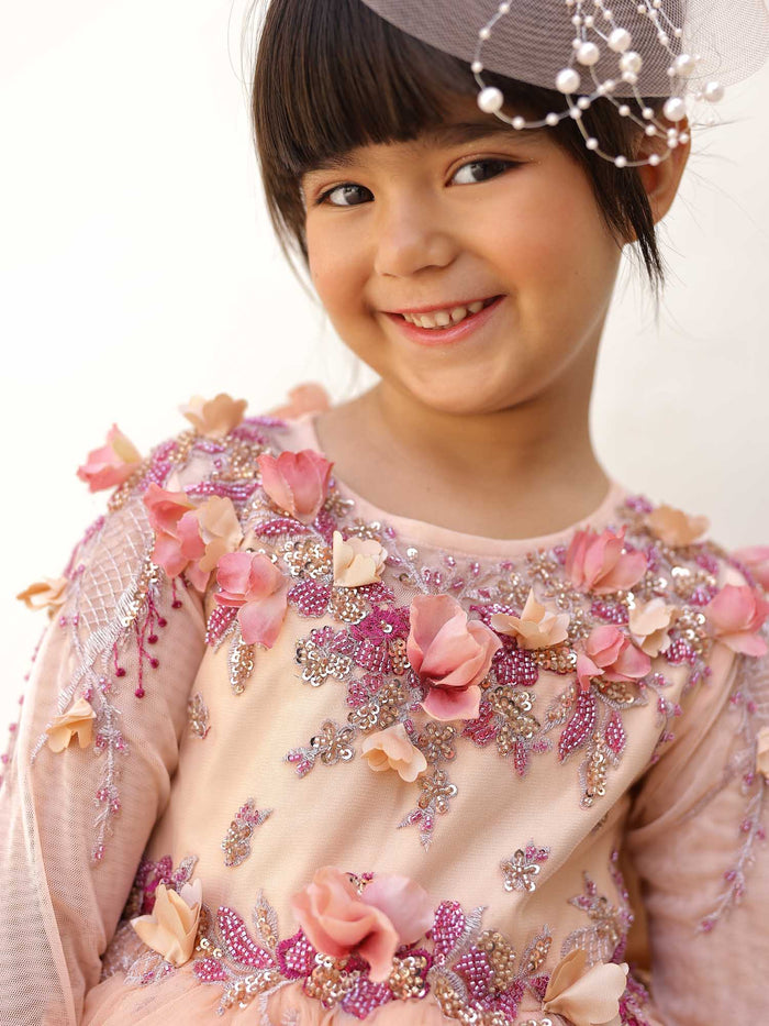 JANYAS CLOSET Seraphina Peach Couture Dress