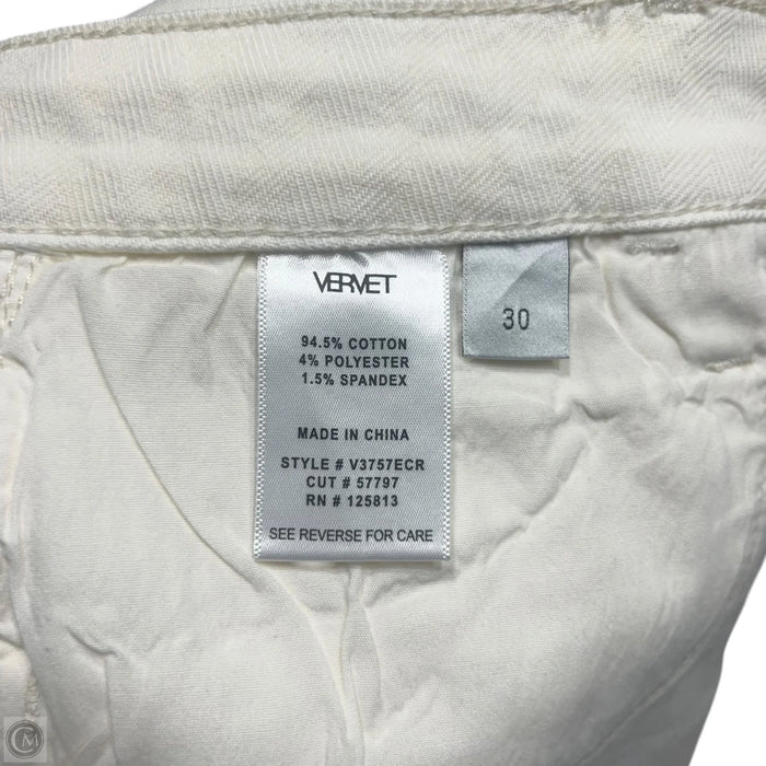 Jeans Straight By Vervet In Cream Denim, Size: 10