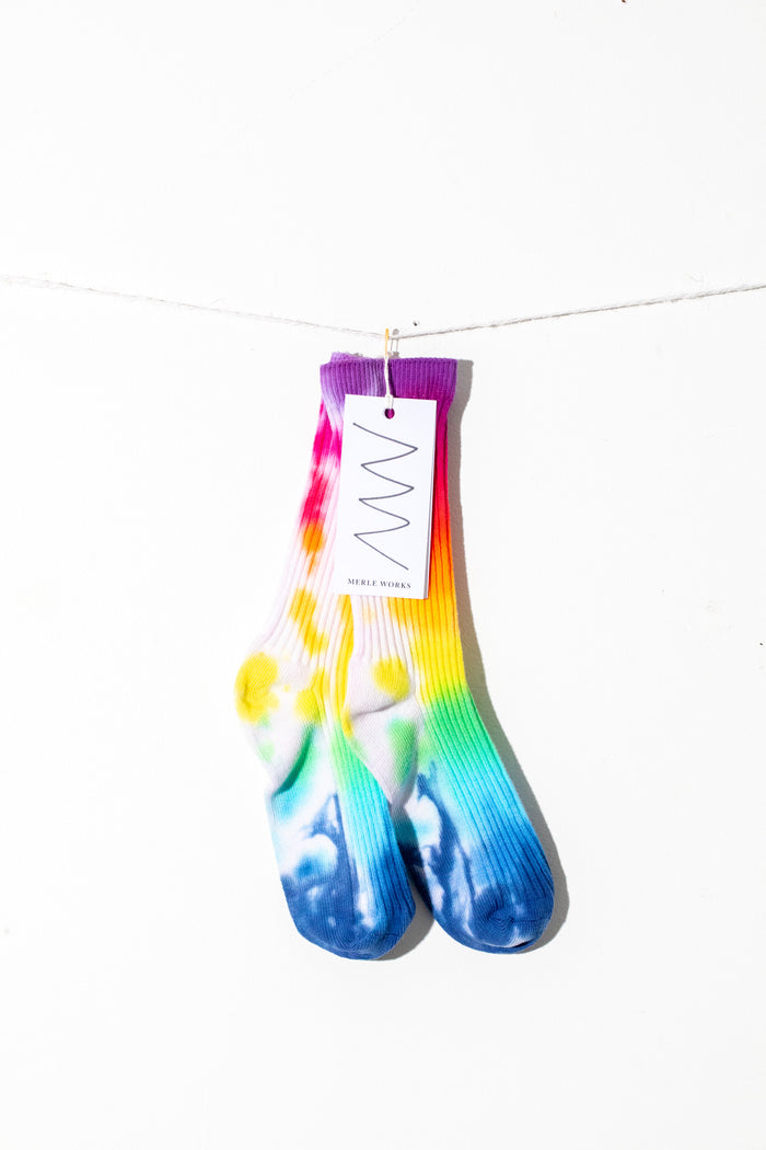 Colorful rainbow tie dye socks for kids