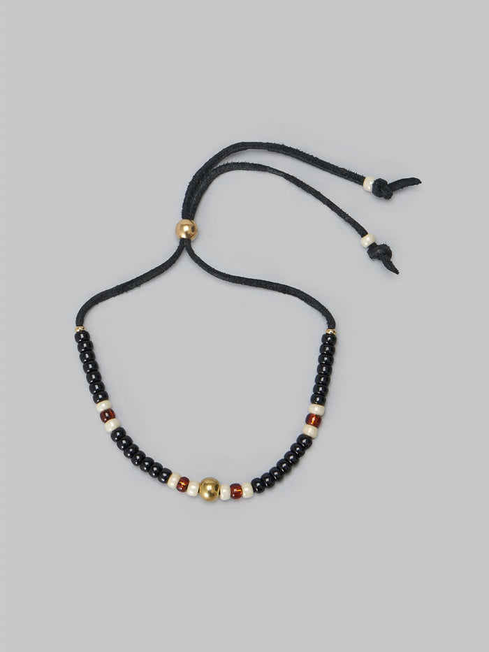 Kobashi Studio 5mm Traditional Beads Bracelet Black Orange adjustable