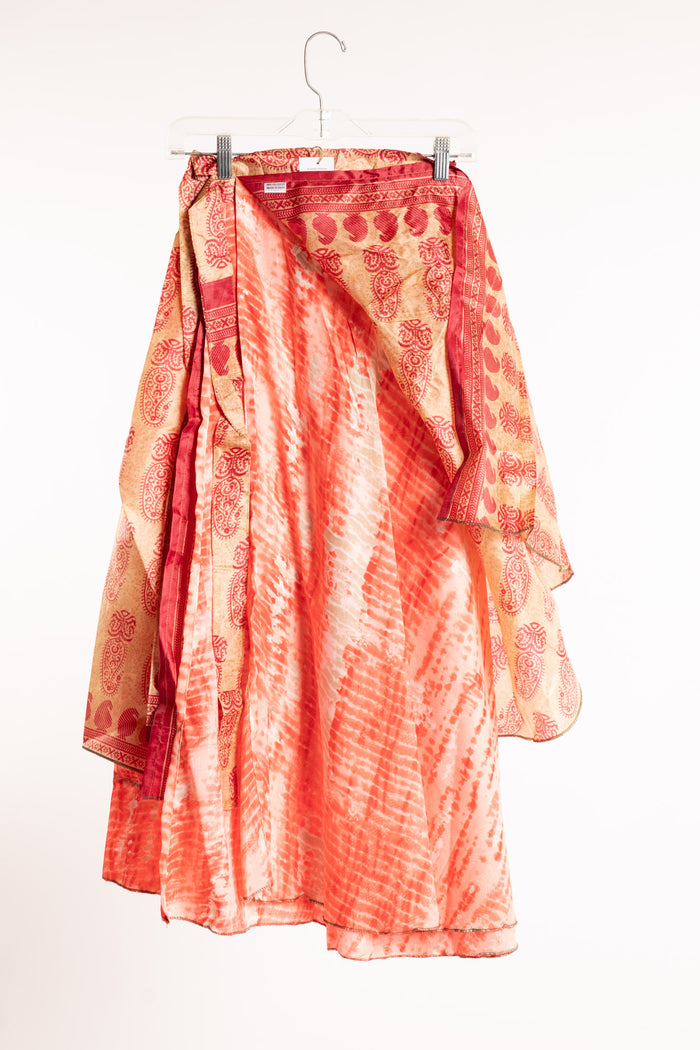 Long Sari Silk Wrap Skirt