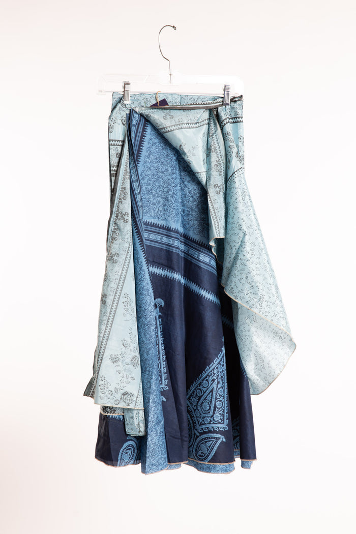 Long Sari Silk Wrap Skirt