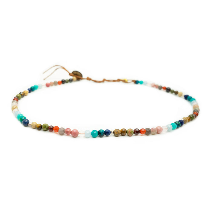 Master Healer 4mm Healing Necklace, flat lay full strand