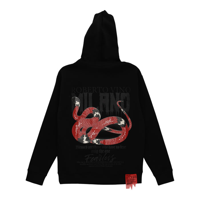 Milano Snake Pullover Hoodie Black
