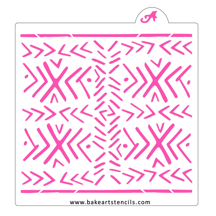 Mudcloth Pattern Cookie Stencil bakeartstencils