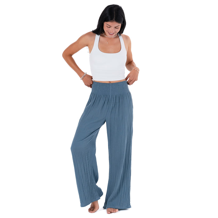 New Moon Blue Wide Leg Pants, front, standing