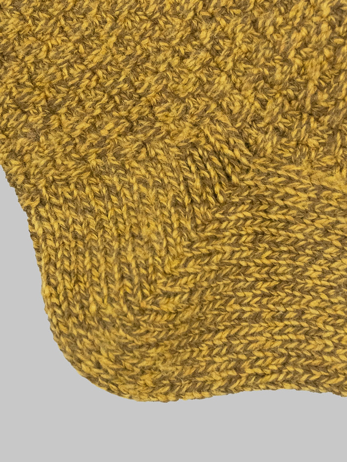 nishiguchi kutsushita boston wool cotton boot socks mustard soft texture