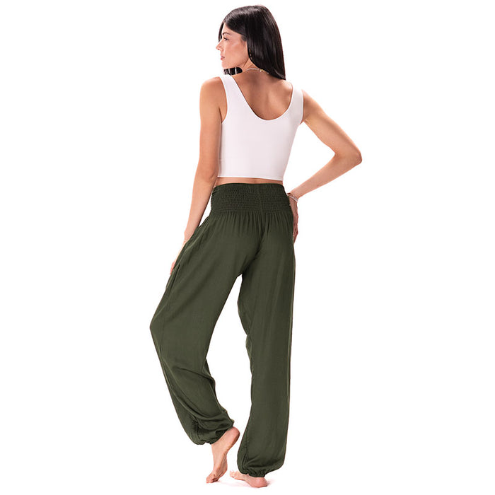 Olive Harem Pants, back