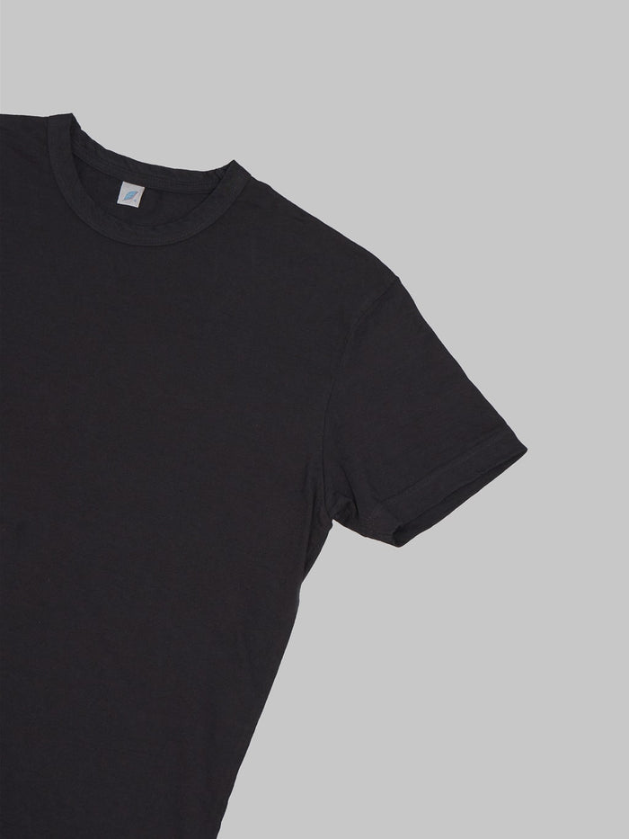 Pure Blue Japan SS5011 Black Indigo Dyed Crewneck TShirt sleeve