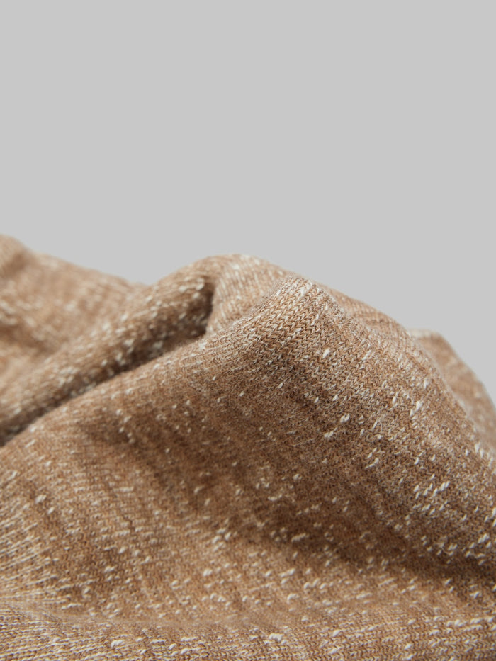 rototo double face crew socks cotton wool camel texture