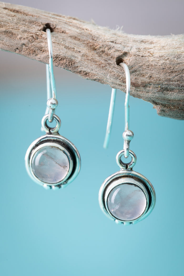 Round Plata Gem Earrings in Turquoise