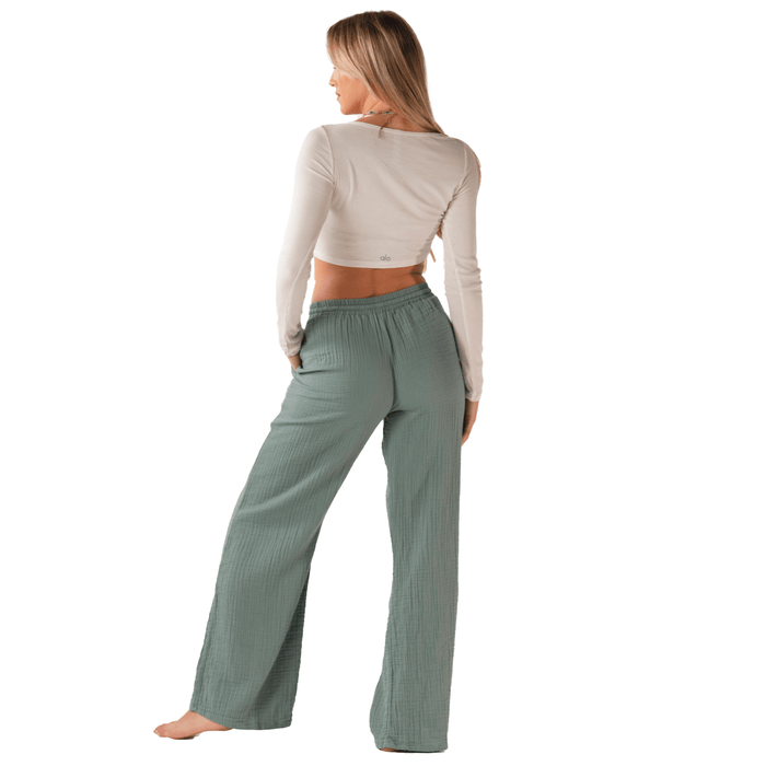 Sage Cotton Cabana Pants, back
