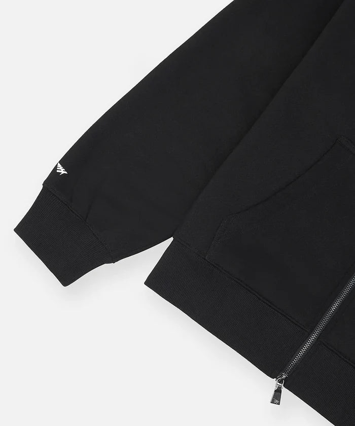 Script Weld Black Zip Up Hoodie