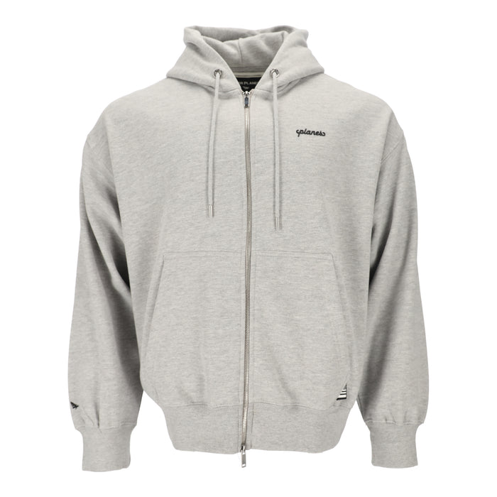 Script Weld Gray Zip Up Hoodie