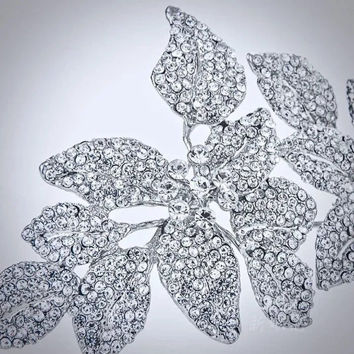 Wedding Hair Accessories - Silver Crystal Bridal Side-Headband/Tiara