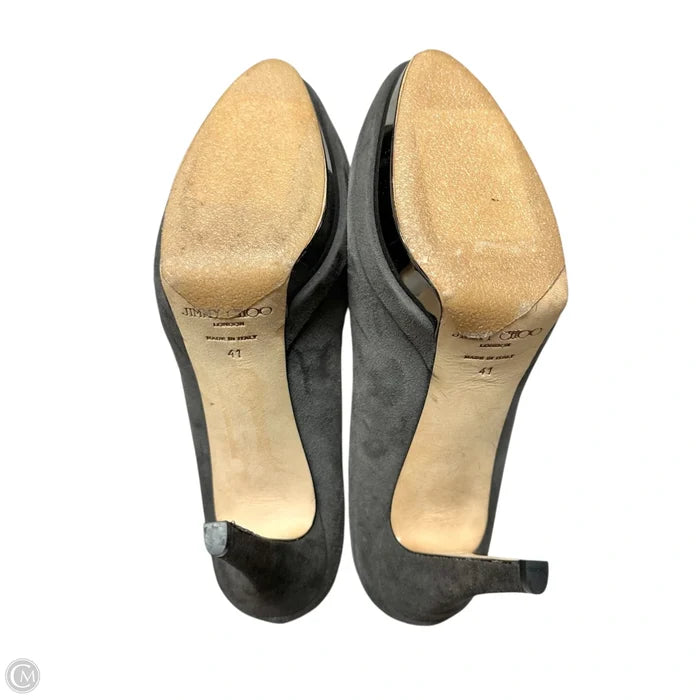 Shoes Luxury Designer By Jimmy Choo In Grey, Size: 10.5