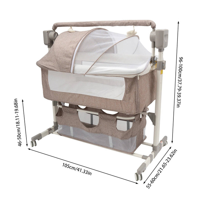 Smart Baby Bassinet Automatic Rocking Bedside Sleeper with Music Timer Newborn Infant
