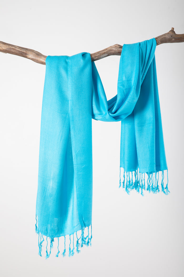 soft lightweight travel scarf shawl in sky blue