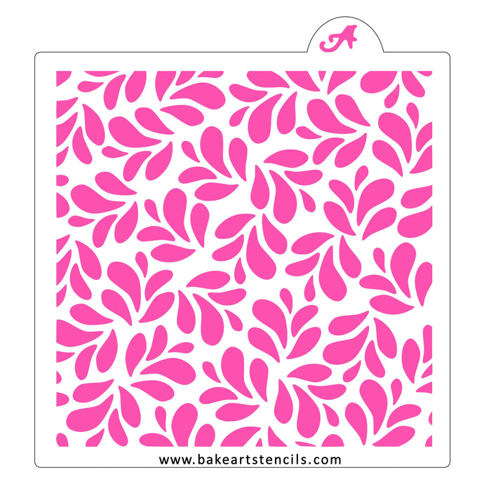 Splashy Swirls Pattern Stencil bakeartstencil